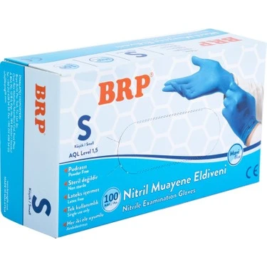 BRP Nitril Muayene Eldiveni Pudrasız 100’lü– S M L